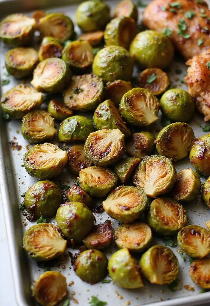30 Sides for Smoked Chicken That Add Crunch & Color 4 30 Sides for Smoked Chicken That Add Crunch & Color - 3. Spicy Roasted Brussels Sprouts