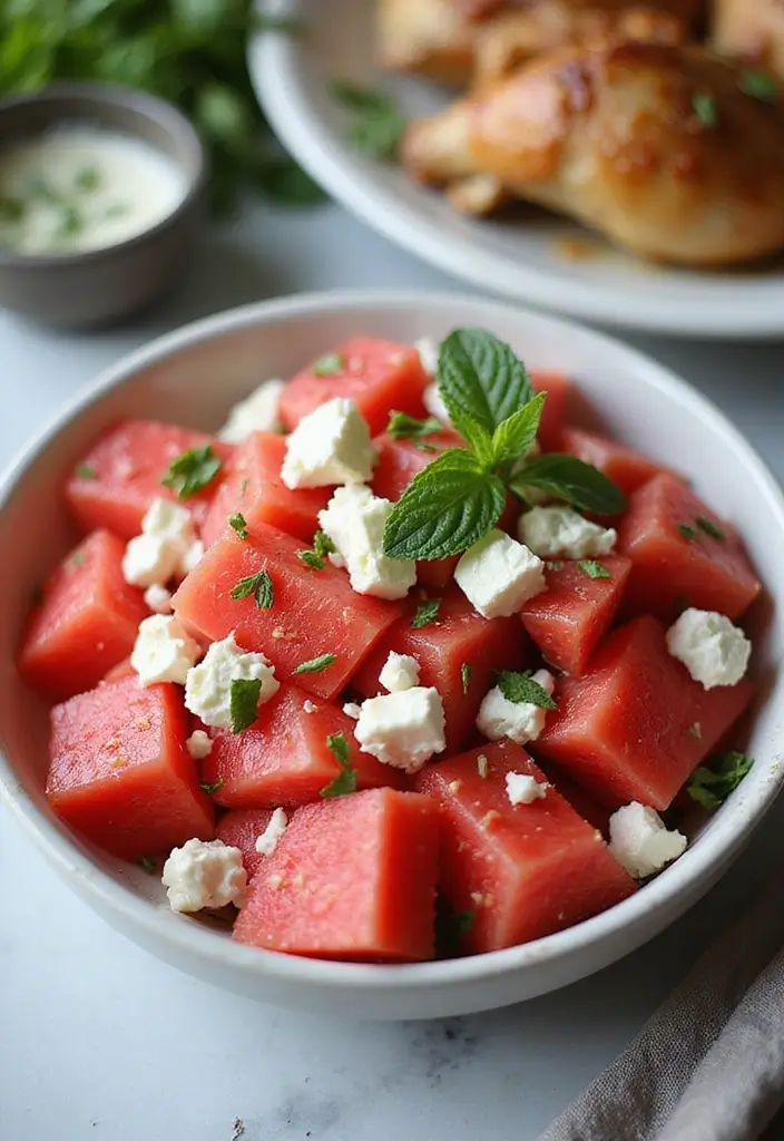 30 Sides for Smoked Chicken That Add Crunch & Color 31 30 Sides for Smoked Chicken That Add Crunch & Color - 30. Watermelon and Feta Salad