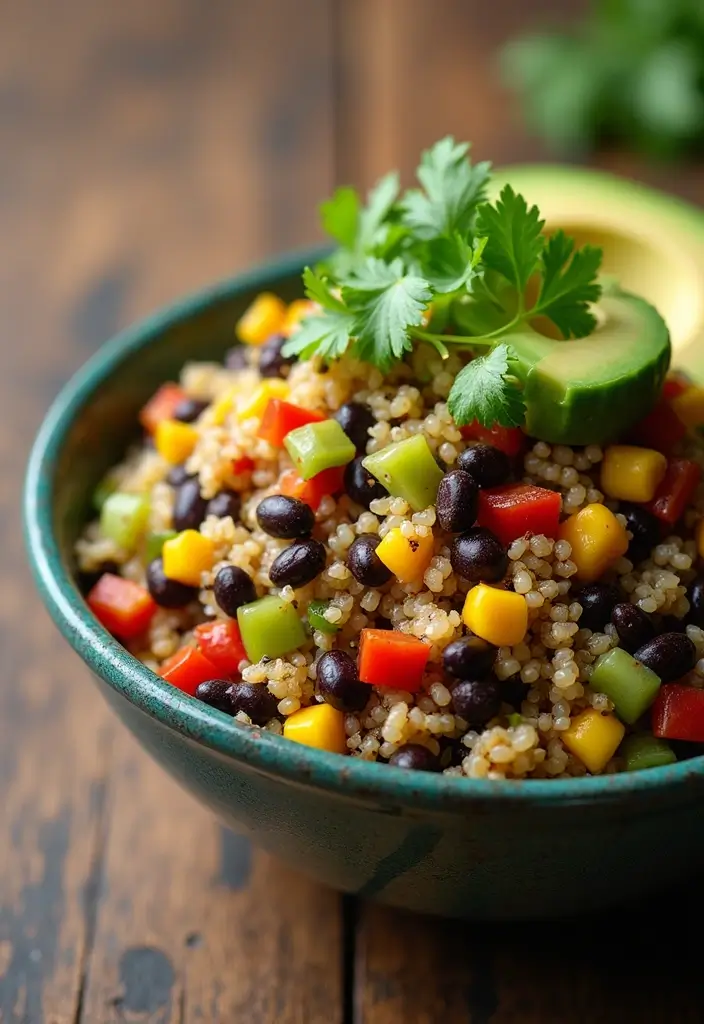 30 Sides for Smoked Chicken That Add Crunch & Color 5 30 Sides for Smoked Chicken That Add Crunch & Color - 4. Crunchy Quinoa and Black Bean Salad