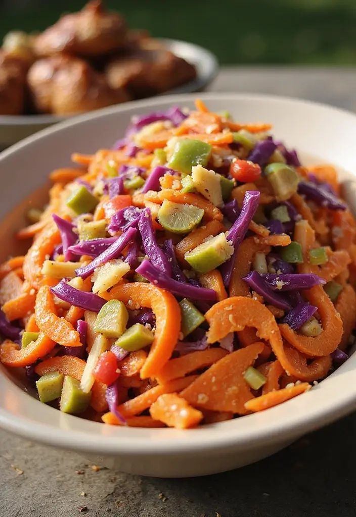 30 Sides for Smoked Chicken That Add Crunch & Color 6 30 Sides for Smoked Chicken That Add Crunch & Color - 5. Colorful Veggie Slaw