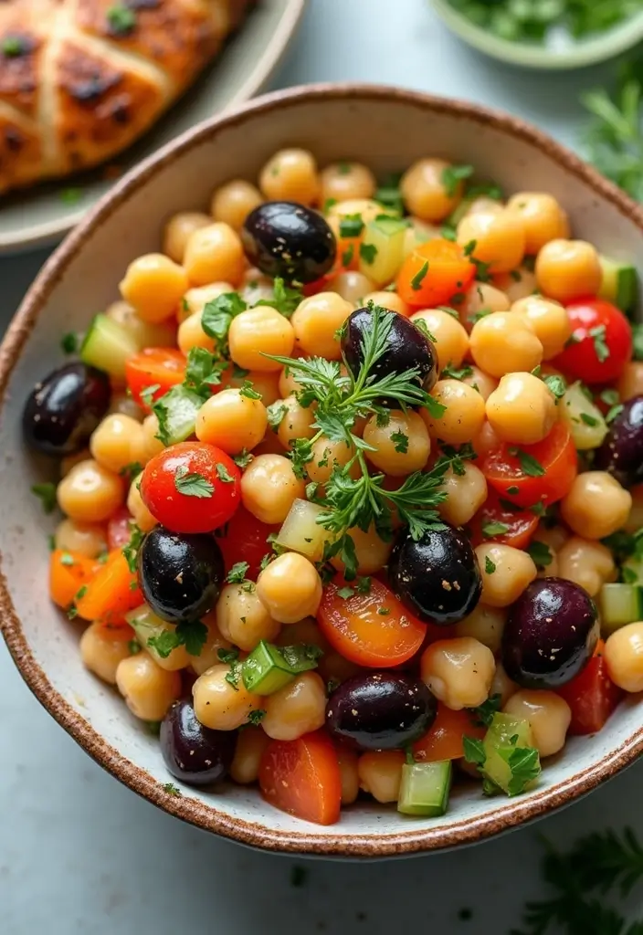 30 Sides for Smoked Chicken That Add Crunch & Color 9 30 Sides for Smoked Chicken That Add Crunch & Color - 8. Mediterranean Chickpea Salad