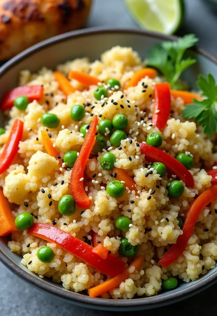 30 Sides for Smoked Chicken That Add Crunch & Color 10 30 Sides for Smoked Chicken That Add Crunch & Color - 9. Cauliflower Rice Stir-Fry