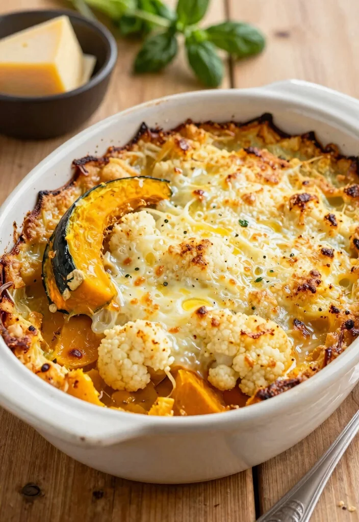 16 Baked Acorn Squash Recipes: Sweet & Savory Comfort - 14. Acorn Squash and Cauliflower Gratin 1