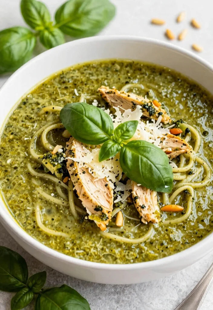 16 Crockpot Chicken Noodle Soup Recipes Cozy Comfort Bowls - 13. Pesto Chicken Noodle Soup 1
