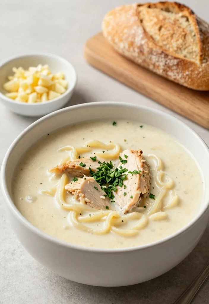 16 Crockpot Chicken Noodle Soup Recipes Cozy Comfort Bowls - 2. Creamy Garlic Chicken Noodle Soup 1