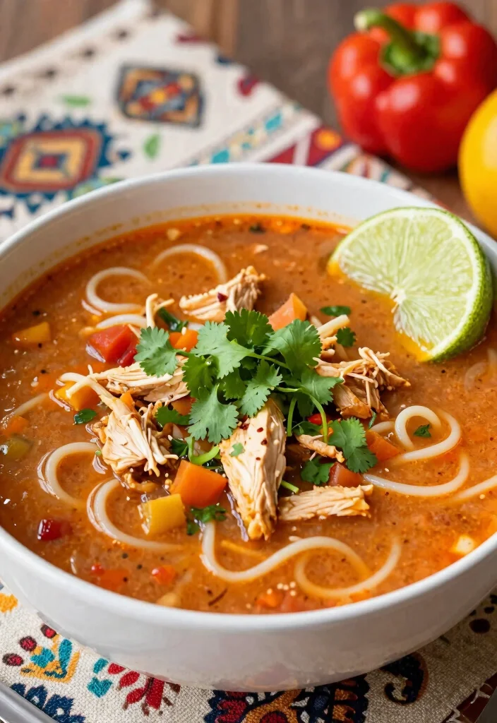 16 Crockpot Chicken Noodle Soup Recipes Cozy Comfort Bowls - 4. Southwest Chicken Noodle Soup 1