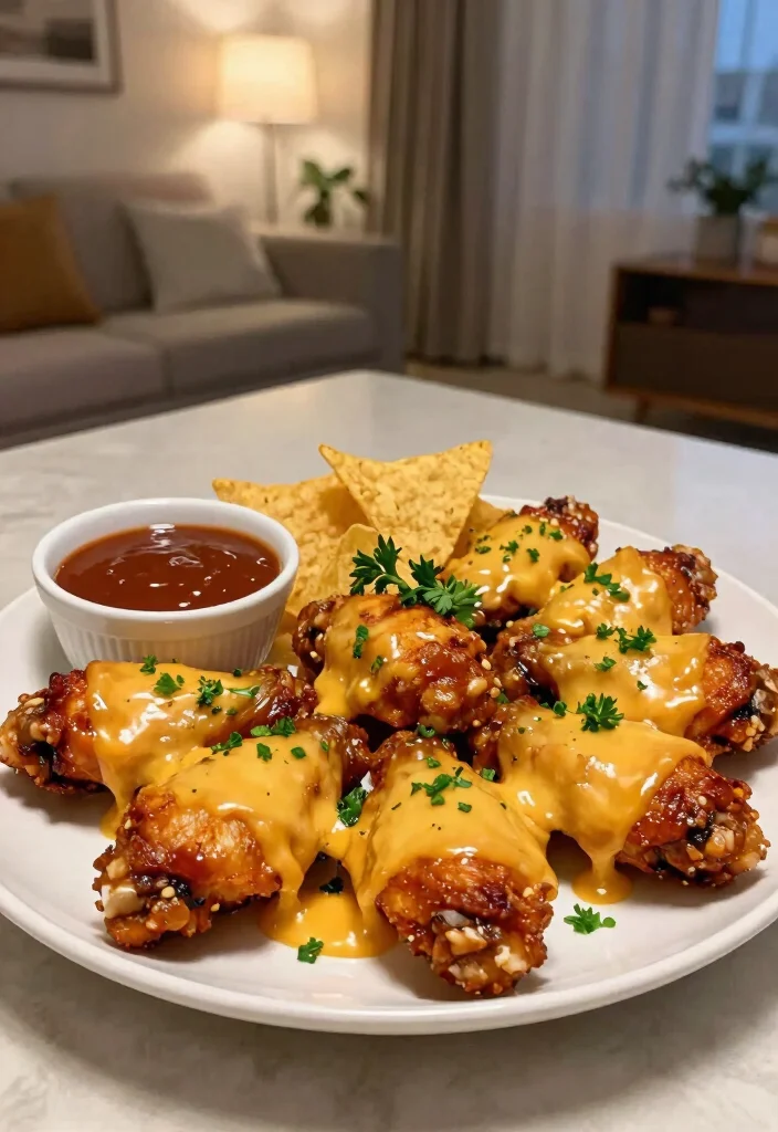 16 Crockpot Chicken Wings Recipes Sticky Crispy Style - 16. Cheesy BBQ Wings 1