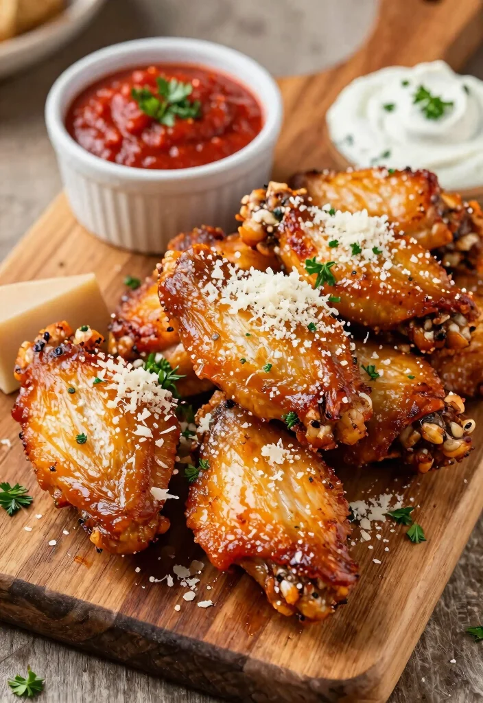 16 Crockpot Chicken Wings Recipes Sticky Crispy Style - 7. Garlic Parmesan Crockpot Wings 1