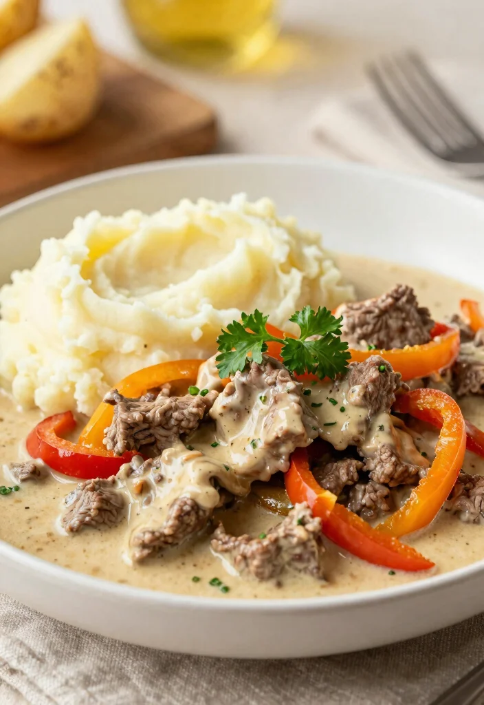 16 Crockpot Pepper Steak Recipes: Savory Takeout Style - 11. Creamy Pepper Steak 1
