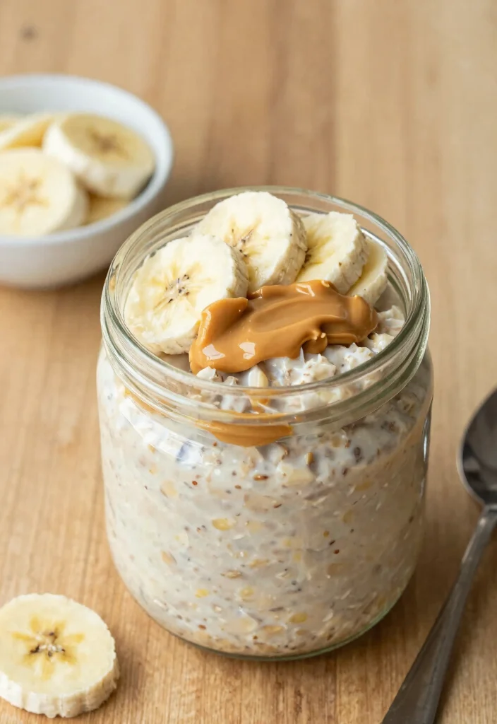 16 Food Recipes for Lunch: Quick Everyday Ideas - 15. Peanut Butter Banana Overnight Oats 1