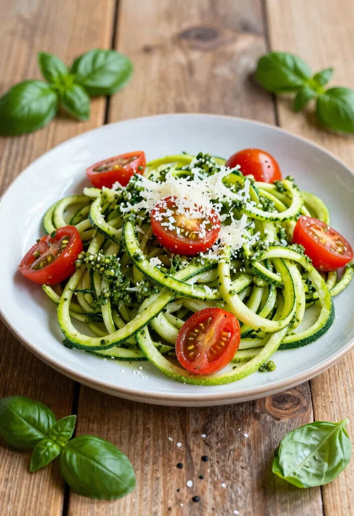 16 Food Recipes for Lunch: Quick Everyday Ideas - 16. Zucchini Noodles with Pesto 1