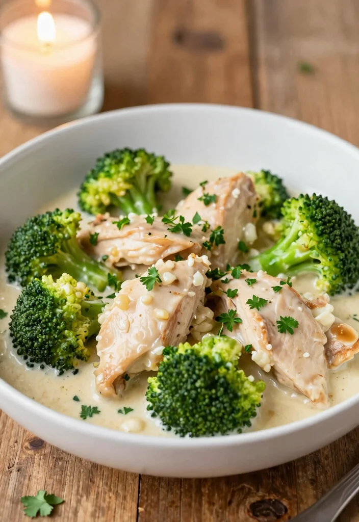 16 Healthy Crockpot Chicken and Broccoli Recipes for Easy Family Dinners - 1. Creamy Garlic Chicken and Broccoli 1