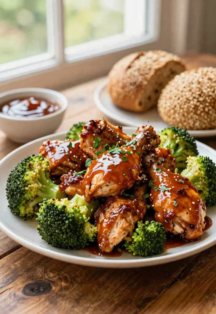 16 Healthy Crockpot Chicken and Broccoli Recipes for Easy Family Dinners - 4. BBQ Chicken and Broccoli 1