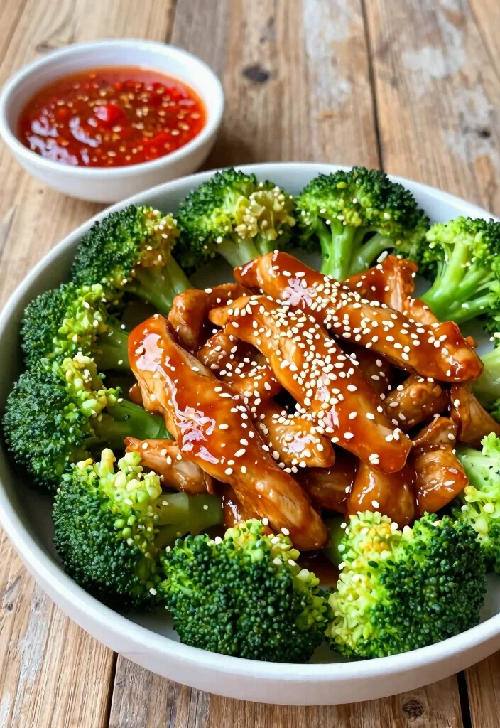 16 Healthy Crockpot Chicken and Broccoli Recipes for Easy Family Dinners - 6. Spicy Sesame Chicken and Broccoli 1