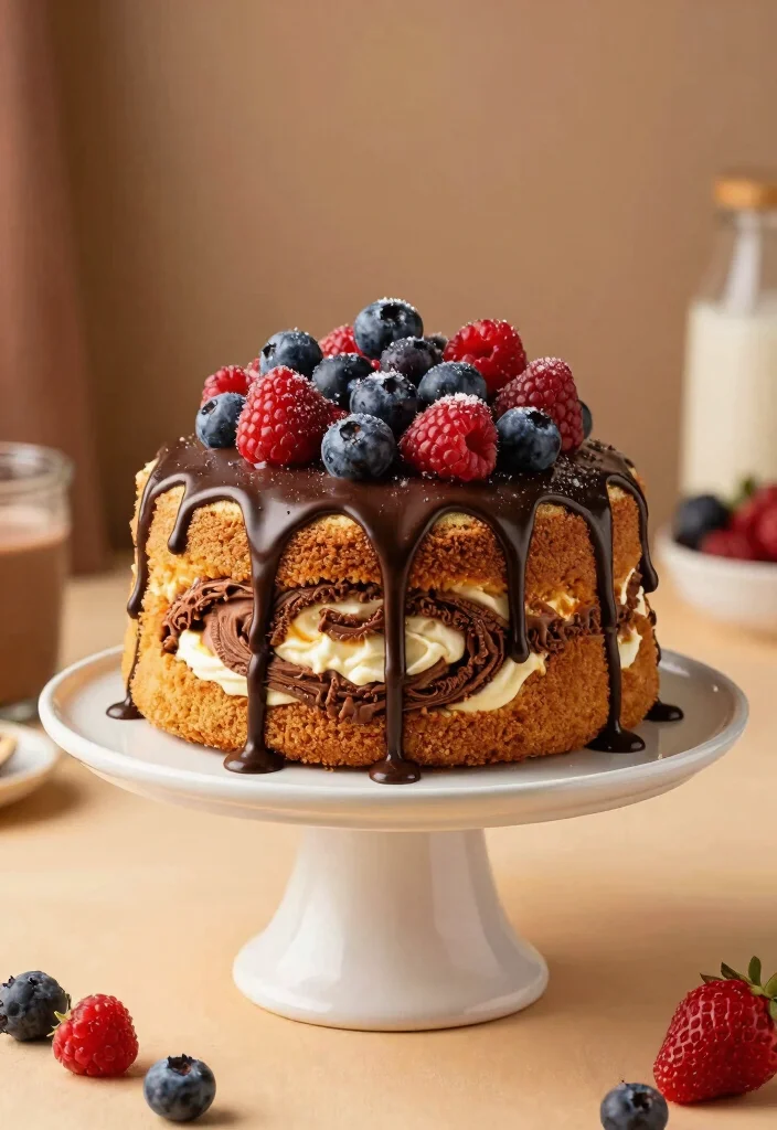 17 Angel Food Cake Recipes Light Fluffy Classics - 15. Nutella Swirl Angel Food Cake 1