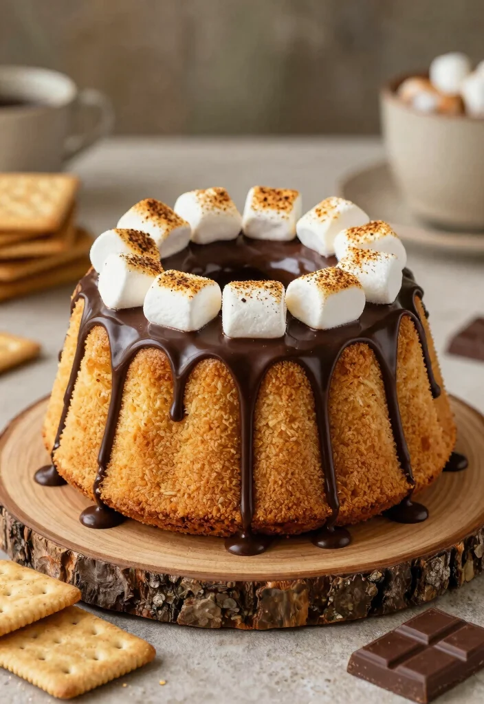 17 Angel Food Cake Recipes Light Fluffy Classics - 17. S’mores Angel Food Cake 1