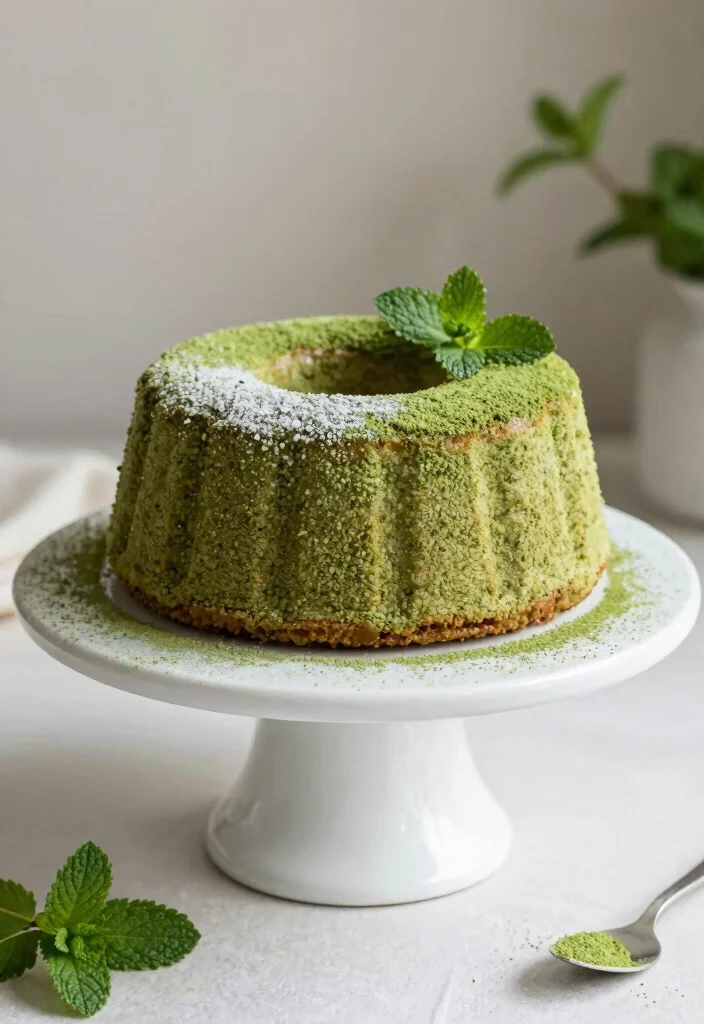 17 Angel Food Cake Recipes Light Fluffy Classics - 8. Matcha Angel Food Cake 1