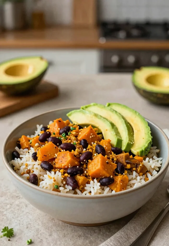 17 Beans and Rice Recipes: Hearty Budget-Friendly Dishes - 12. Sweet Potato and Black Bean Bowl 1