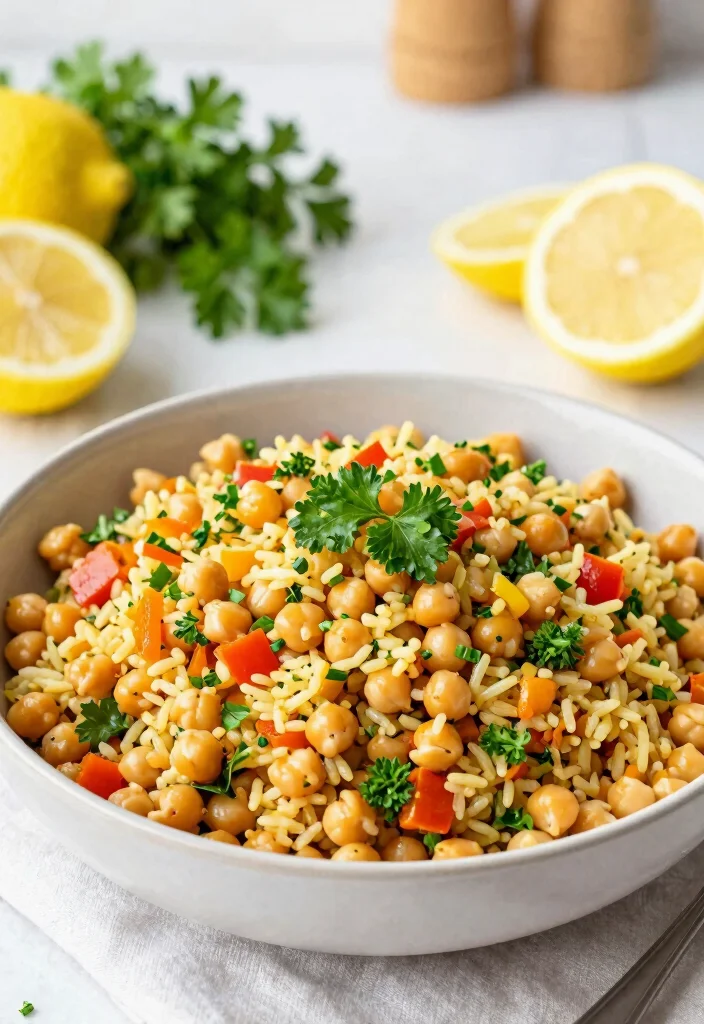 17 Beans and Rice Recipes: Hearty Budget-Friendly Dishes - 7. Mediterranean Chickpea Rice Salad 1
