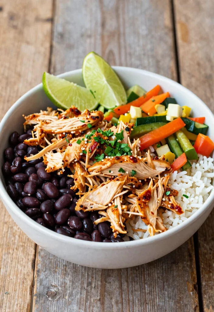 17 Crockpot Chicken Recipes: Mexican Bold Family Favorites - 10. Chipotle Chicken Bowls 1