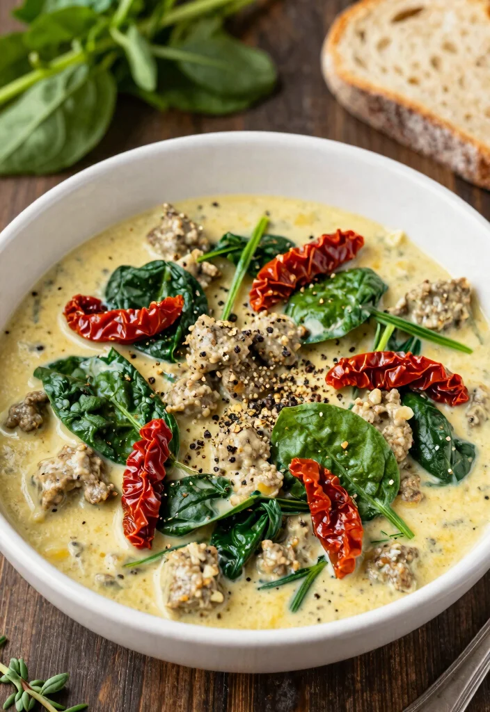 17 Crockpot Low Carb Recipes Flavorful Keto Friendly - 5. Creamy Tuscan Sausage 1