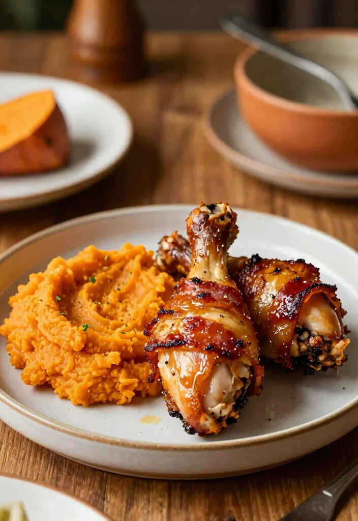 17 Flavor-Packed Crockpot Chicken Leg Recipes for Healthy Meal Prep - 15. Bacon-Wrapped Chicken Legs 1