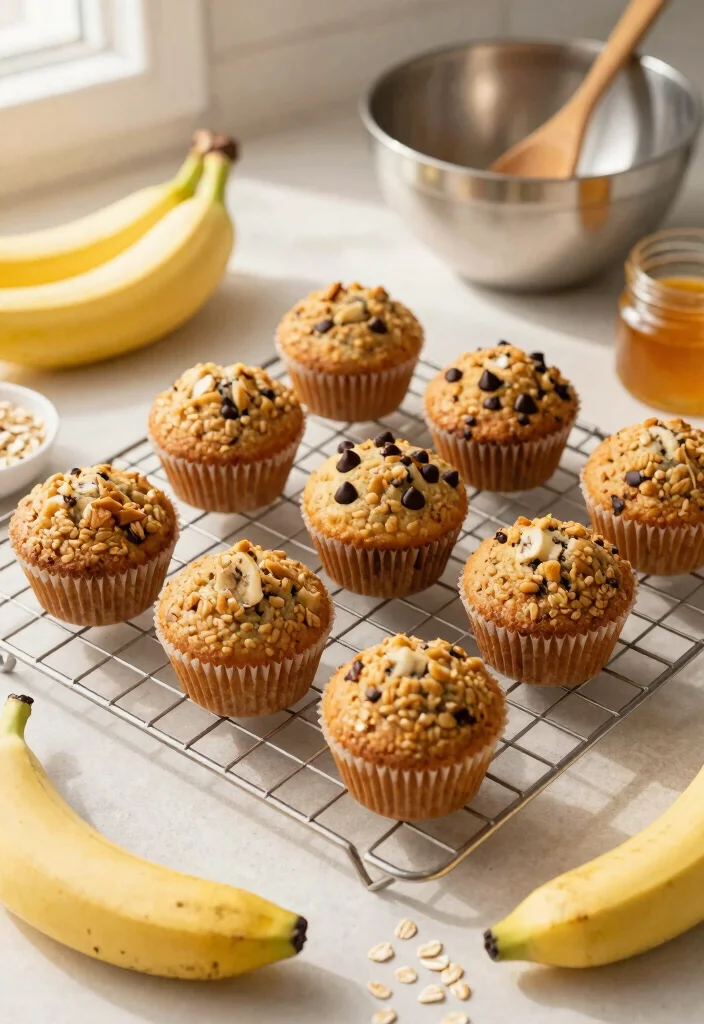 17 Gluten Free Muffins Recipes: Soft Grab and Go Treats - 1. Banana Oatmeal Muffins 1