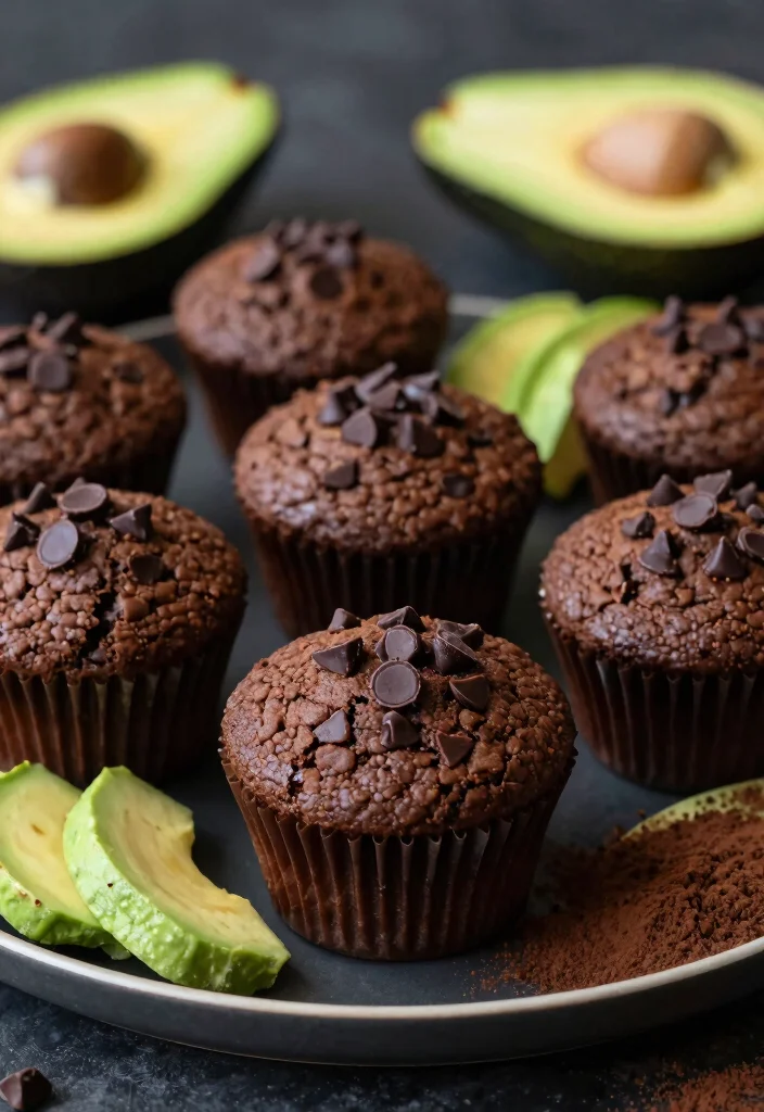 17 Gluten Free Muffins Recipes: Soft Grab and Go Treats - 14. Chocolate Avocado Muffins 1