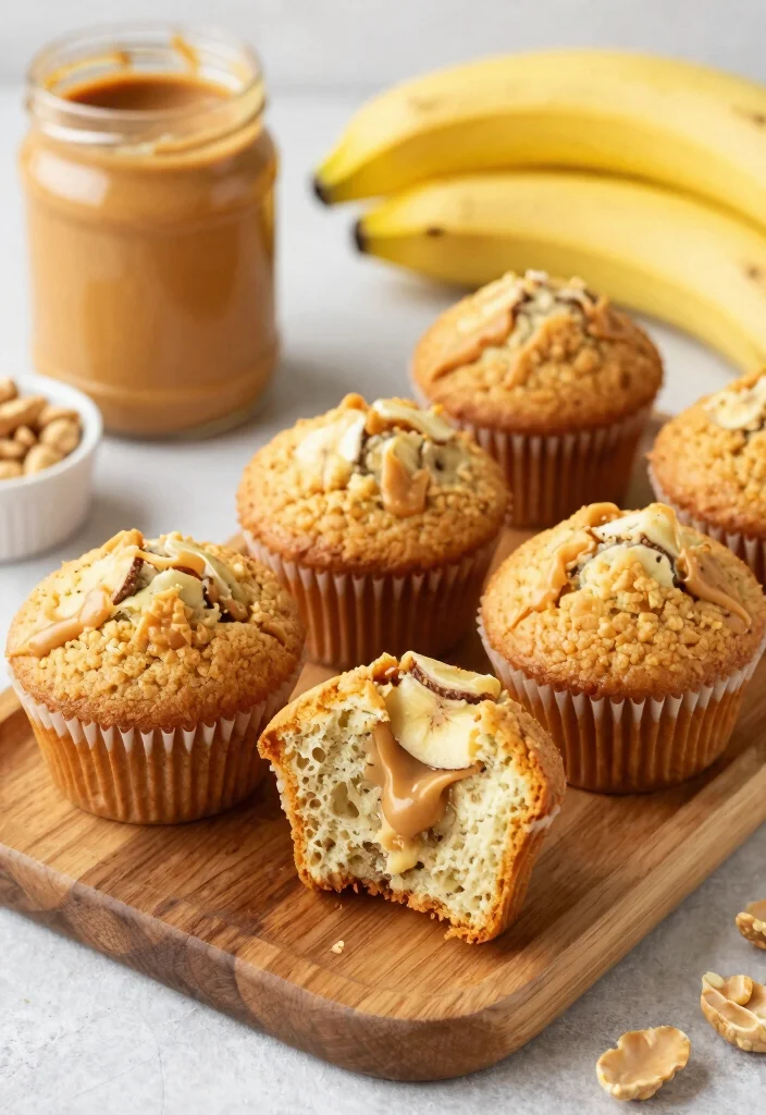 17 Gluten Free Muffins Recipes: Soft Grab and Go Treats - 7. Peanut Butter Banana Muffins 1