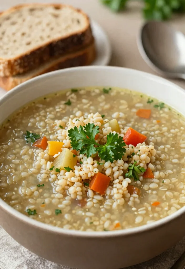 18 Aroma Rice Cooker Recipes: Easy One Pot Meals - 11. Hearty Barley and Vegetable Soup 1