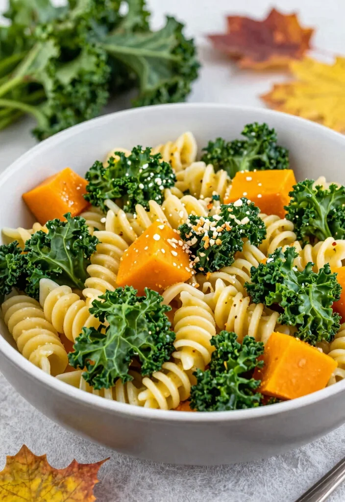 18 Butternut Squash Pasta Recipes Creamy Cozy Bowls - 10. Butternut Squash and Kale Pasta 1