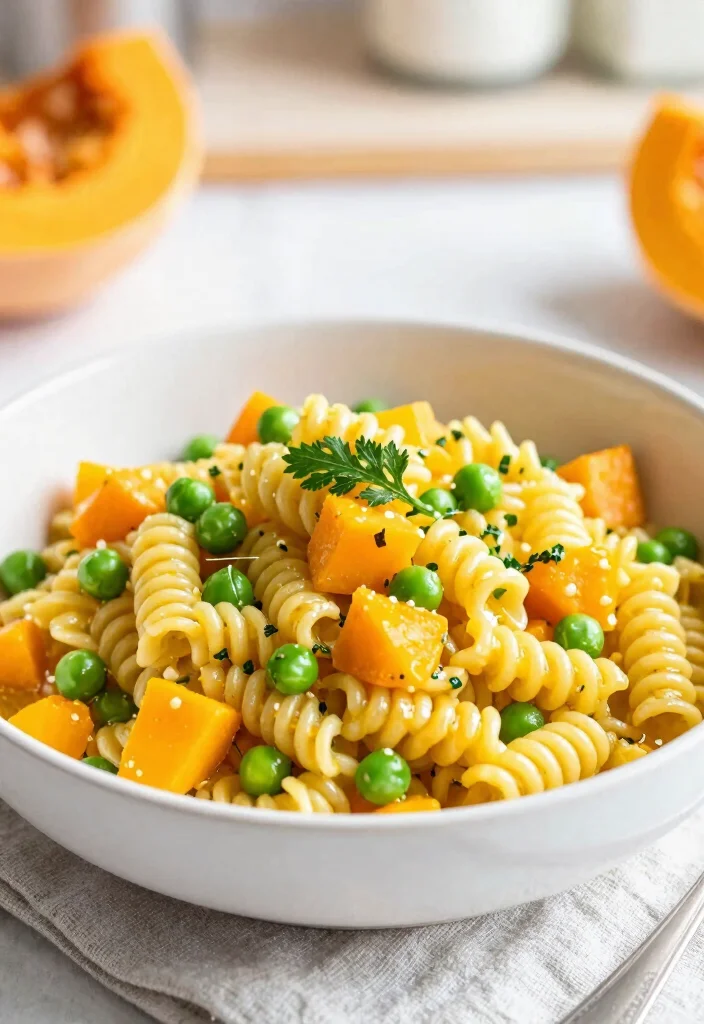 18 Butternut Squash Pasta Recipes Creamy Cozy Bowls - 12. Butternut Squash and Pea Pasta 1