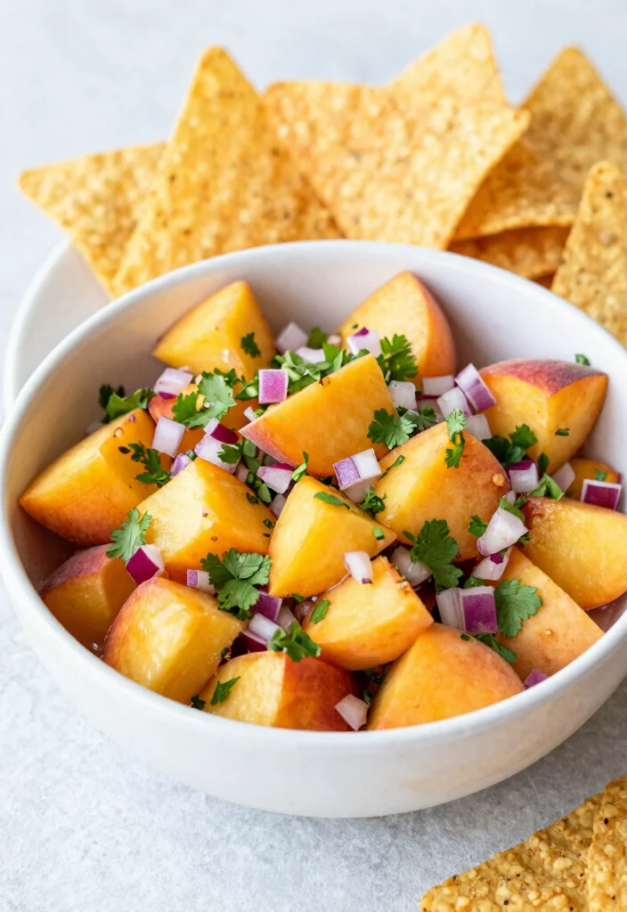 18 Chips and Dip Recipes Perfect for Any Gathering - 14. Peach Salsa 1
