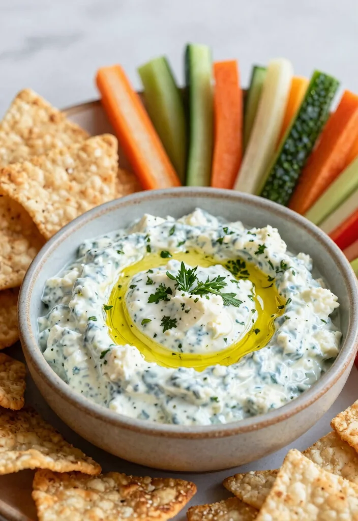 18 Chips and Dip Recipes Perfect for Any Gathering - 5. Herb and Feta Dip 1