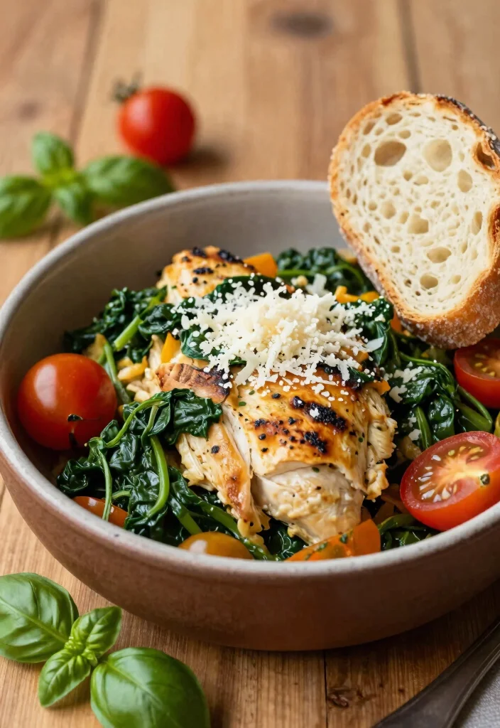 18 Crockpot Chicken Recipes Healthy Set and Forget - 6. Italian Chicken with Spinach 1