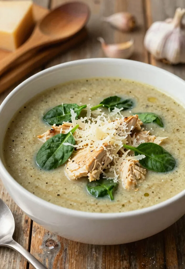 18 Crockpot Chicken Soup Recipes: Warm Nourishing Meals - 5. Garlic Parmesan Chicken Soup 1