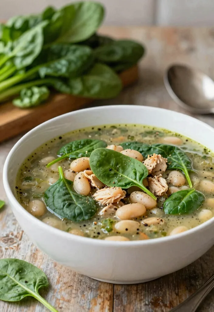 18 Crockpot Chicken Soup Recipes: Warm Nourishing Meals - 8. Spinach and White Bean Chicken Soup 1