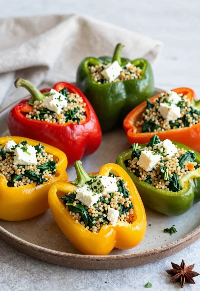 18 Crockpot Dump and Go Recipes No Prep Dinners - 16. Spinach and Feta Stuffed Peppers 1