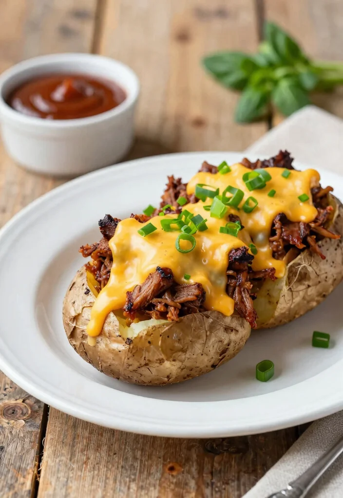 18 Crockpot Pulled Pork Recipes Perfect for Feeding a Crowd - 10. BBQ Pulled Pork Baked Potatoes 1