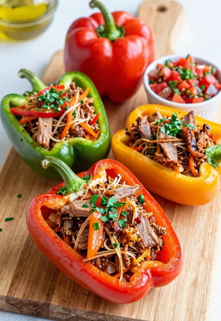 18 Crockpot Pulled Pork Recipes Perfect for Feeding a Crowd - 11. Pulled Pork Stuffed Peppers 1