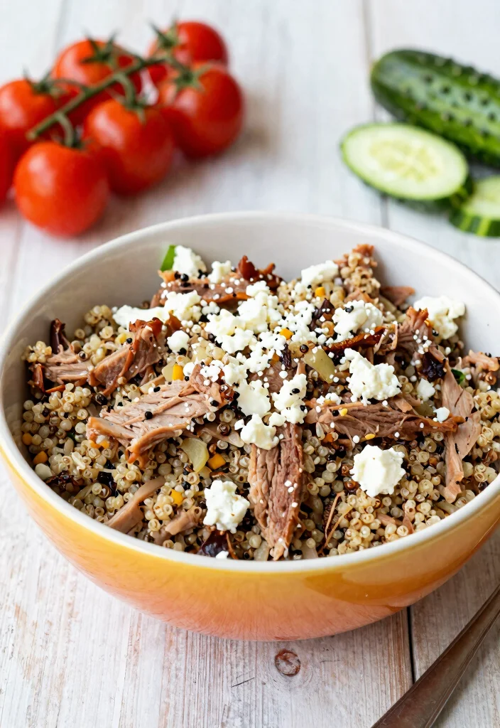 18 Crockpot Pulled Pork Recipes Perfect for Feeding a Crowd - 17. Pulled Pork Quinoa Salad 1