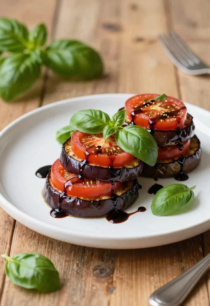 18 Gluten Free Vegetarian Recipes: Healthy Plant-Based Meals for Busy Professionals - 12. Grilled Eggplant and Tomato Stack 1