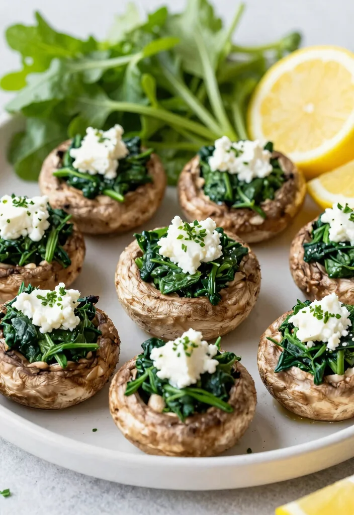 18 Gluten Free Vegetarian Recipes: Healthy Plant-Based Meals for Busy Professionals - 14. Spinach and Feta Stuffed Portobello Mushrooms 1