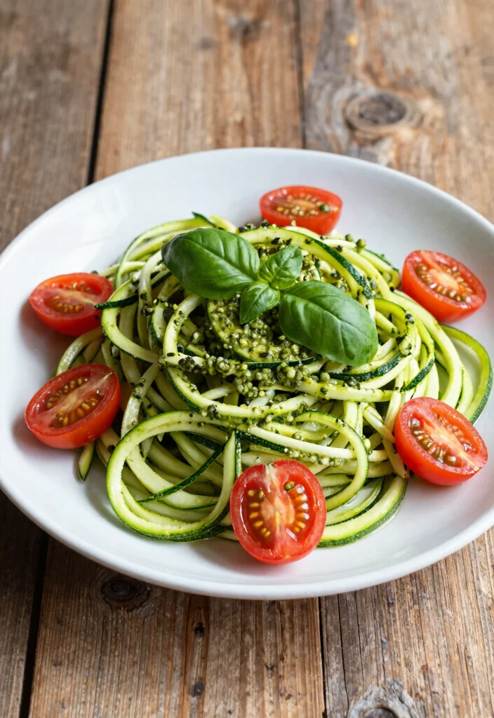 18 Gluten Free Vegetarian Recipes: Healthy Plant-Based Meals for Busy Professionals - 4. Zucchini Noodles with Pesto 1