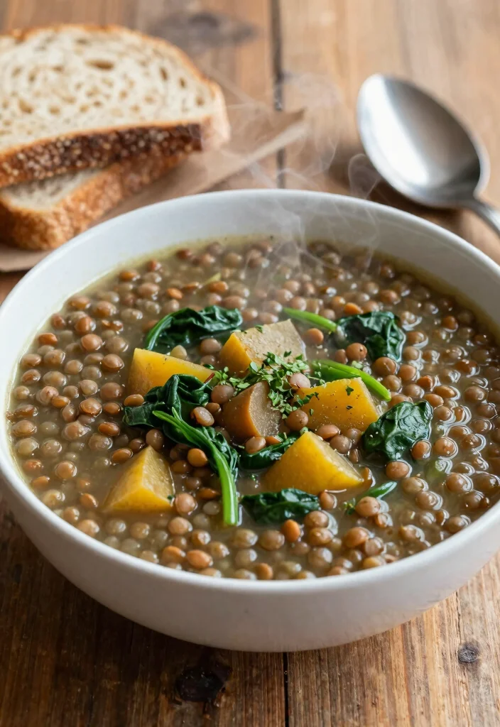 18 Gluten Free Vegetarian Recipes: Healthy Plant-Based Meals for Busy Professionals - 5. Lentil Soup with Spinach 1