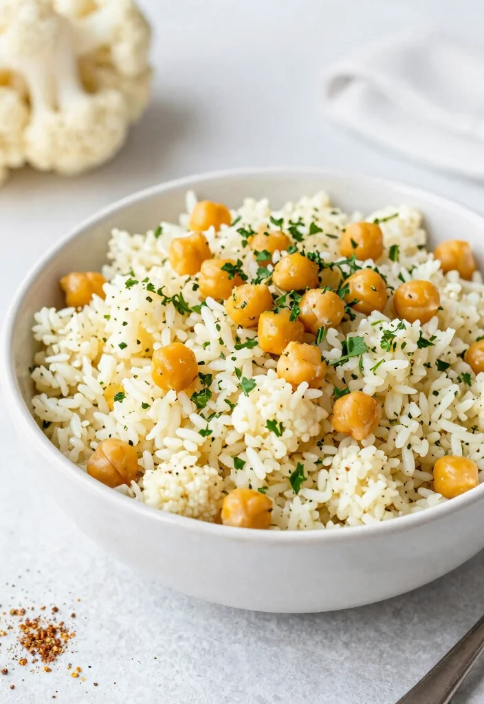 18 Gluten Free Vegetarian Recipes: Healthy Plant-Based Meals for Busy Professionals - 7. Cauliflower Rice Bowl with Chickpeas 1